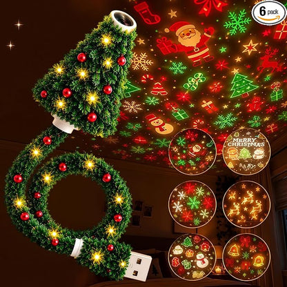 🎄 Plug-In Christmas Tree Projection Night Light – Instant Holiday Room Decor