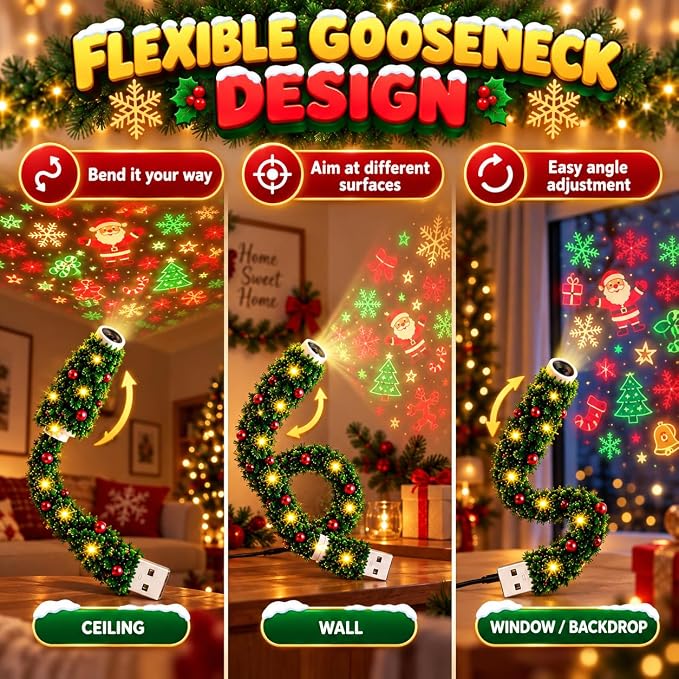 🎄 Plug-In Christmas Tree Projection Night Light – Instant Holiday Room Decor