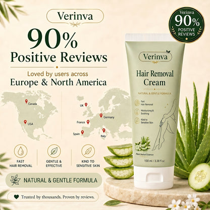 Verinva™ Natural Gentle Hair Removal Cream | For Women & Men, Sensitive Skin