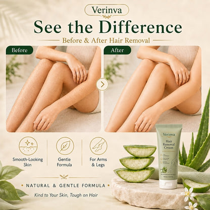 Verinva™ Natural Gentle Hair Removal Cream | For Women & Men, Sensitive Skin
