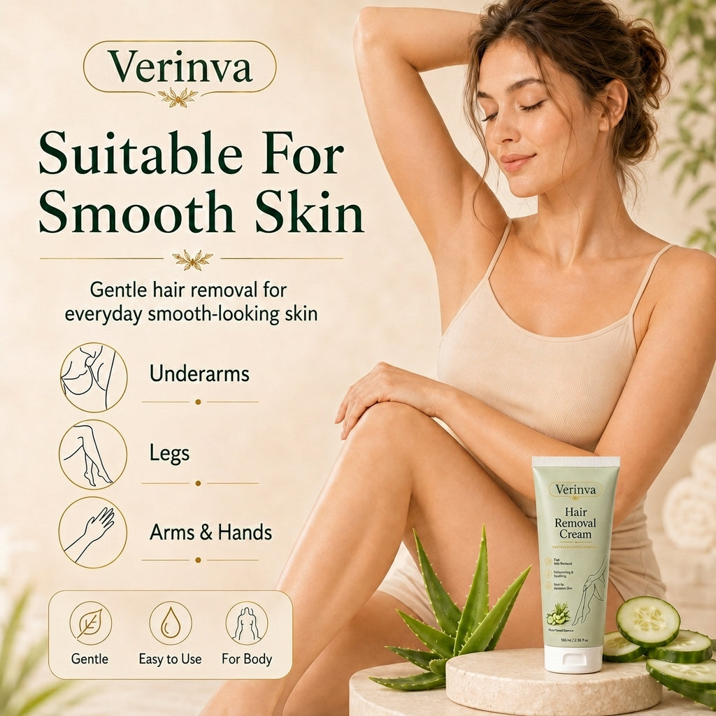 Verinva™ Natural Gentle Hair Removal Cream | For Women & Men, Sensitive Skin
