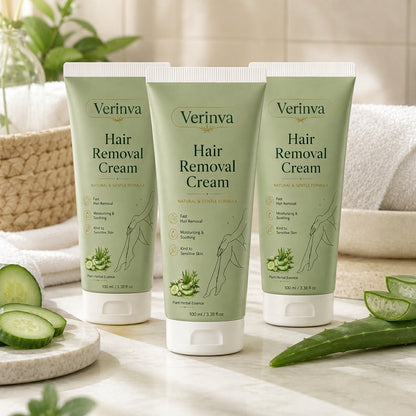 Verinva™ Natural Gentle Hair Removal Cream | For Women & Men, Sensitive Skin